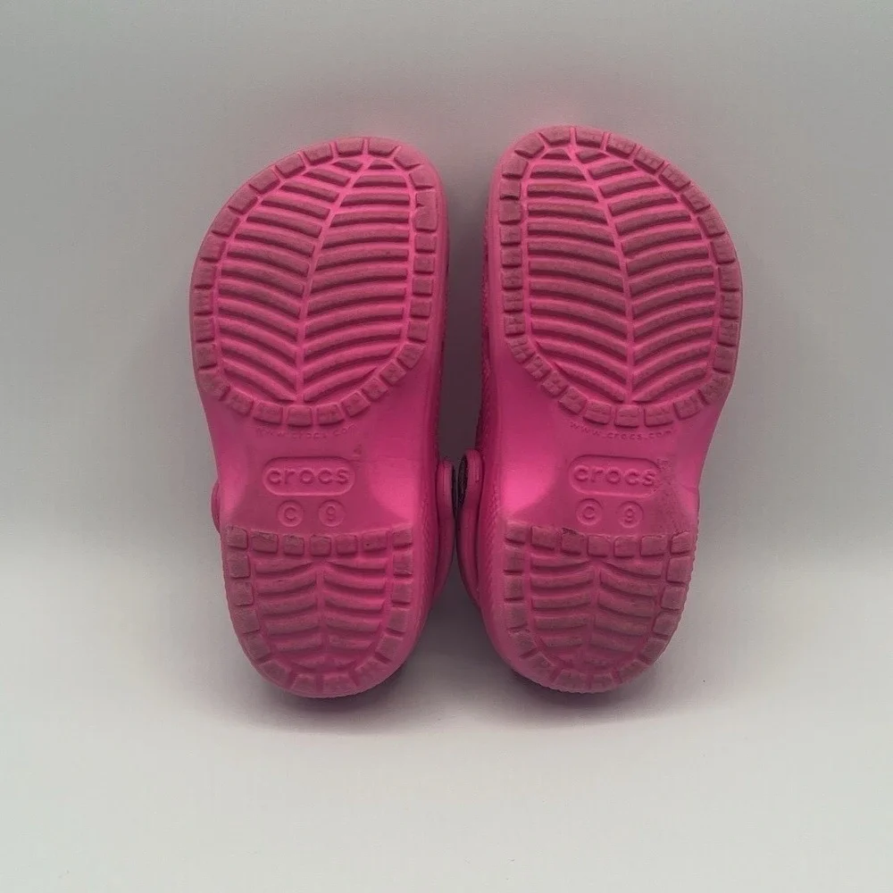 Crocs Classic Clogs Pink Slip On Comfort Slides‎ Sandals - Kids Toddler Size 9